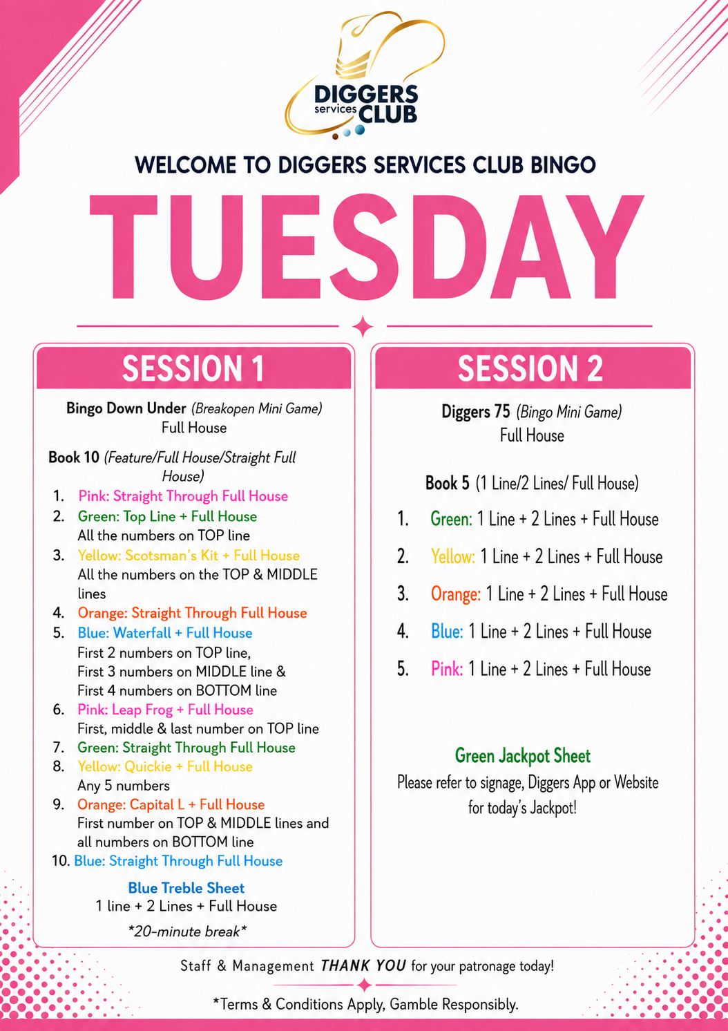 Tuesday AM Bingo