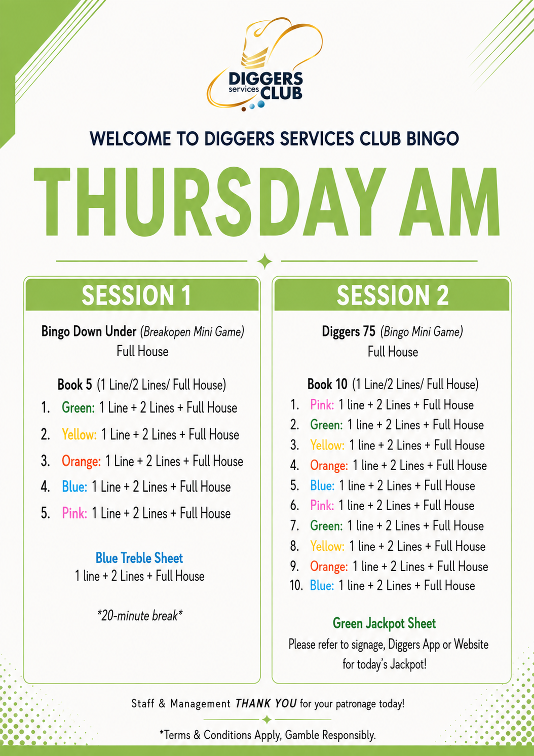 Thursday AM Bingo