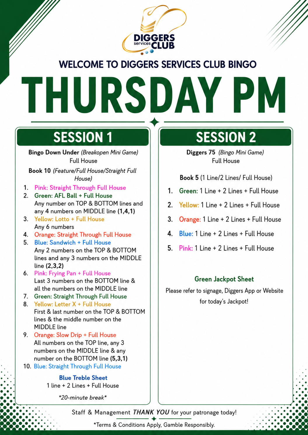 Thursday PM Bingo