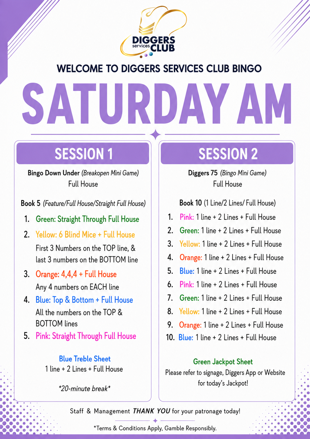 Saturday AM Bingo