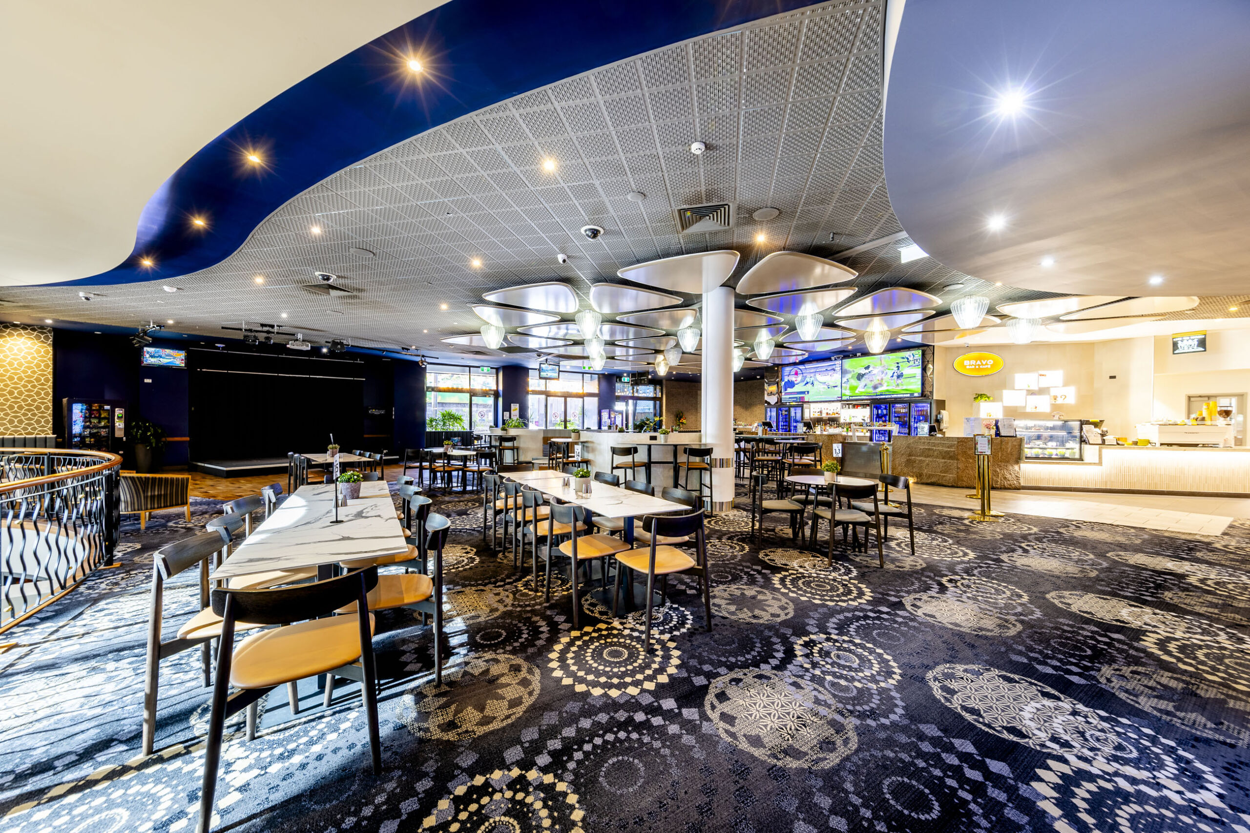 Bravo Bar wide seating and tables