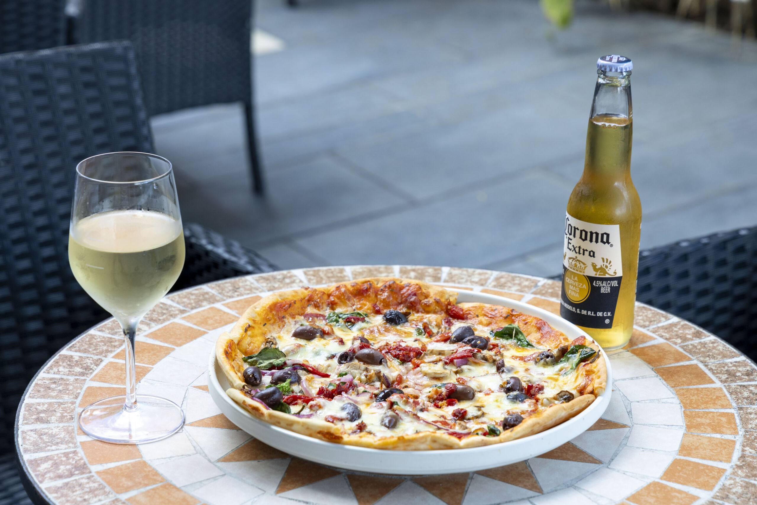Drinks and dining on the terrace at Bravo Bar