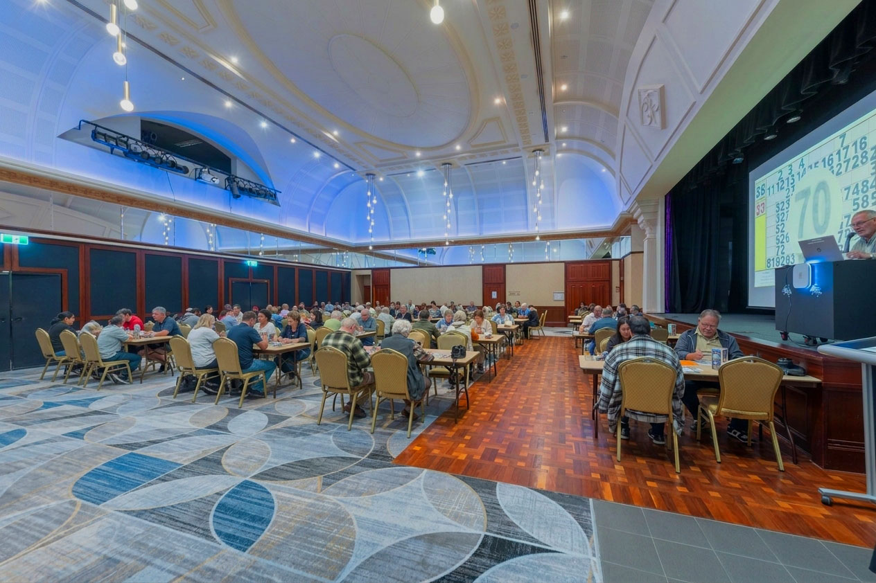 Bingo players enjoying a session in the ballroom at Diggers Services Club