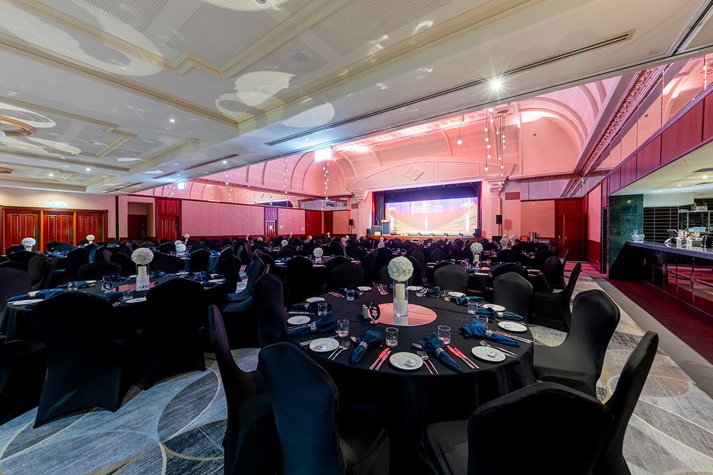 Crystal Palace Ballroom can be themed and fully dressed for your event