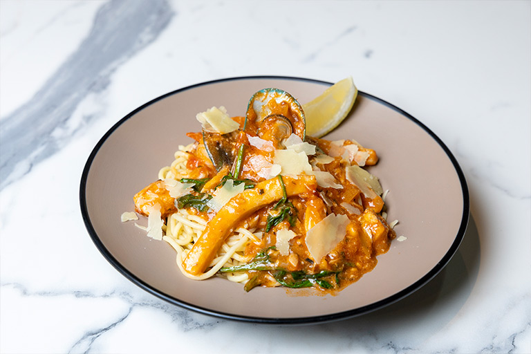 Seafood Spaghetti Marinara at Essence Restaurant