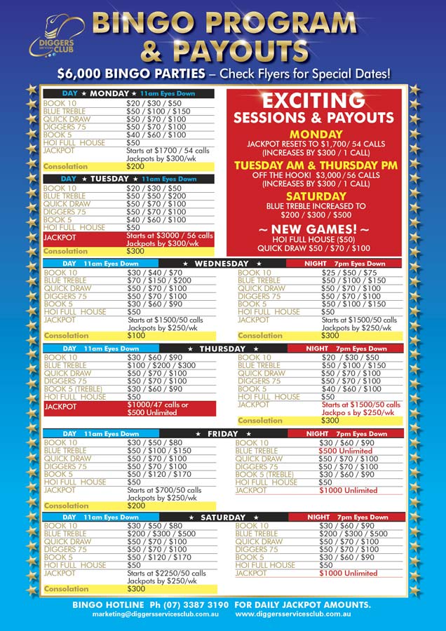 Bingo Diggers Services Club in Logan Central Brisbane Southside