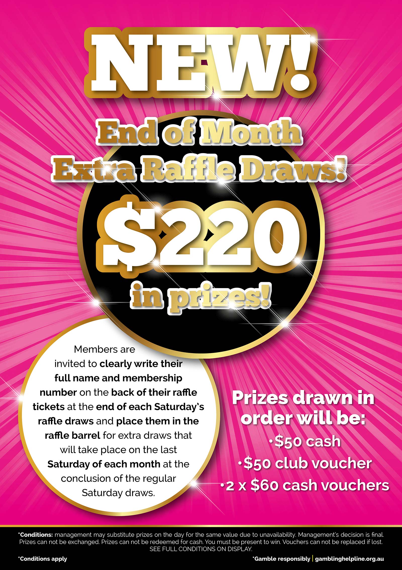 Club Raffles - Weekly & Monthly Draws | Diggers Services Club Logan